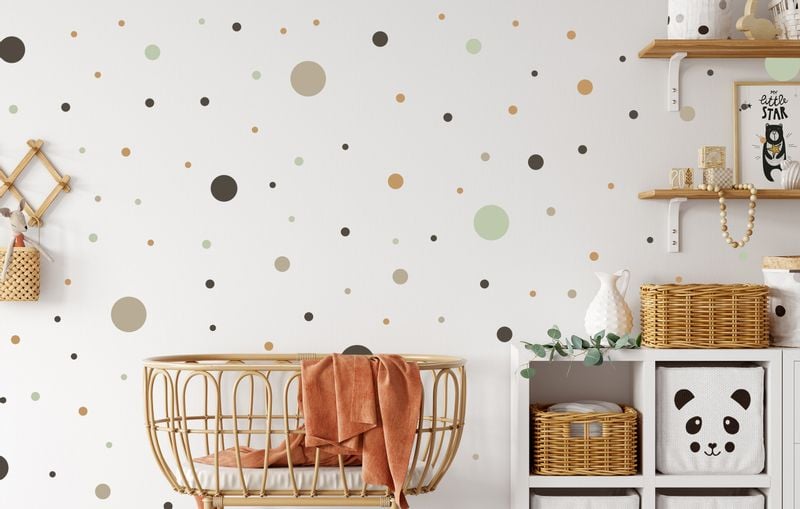 Naklejki Ścienne GROCHY Kropki Styl Boho Dla Dzieci 150 sztuk zdjęcie 5