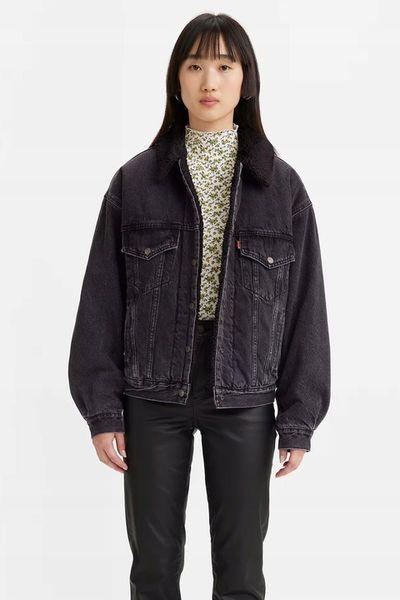 Damska kurtka Levi's dżinsowa z podszewką ze sztucznego futra | R. XS zdjęcie 3