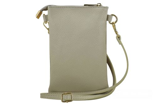 Torebka skórzana / etui na telefon - Beżowe jasne na Arena.pl