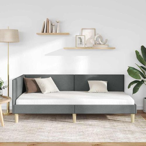 Rama łóżka narożnego Z zagłówkiem Ciemnoszary 100 cm x 200 cm na Arena.pl