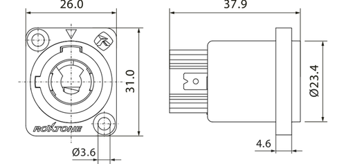 Roxtone gniazdo zasilania tablicowe power-in RAC3MPI na Arena.pl