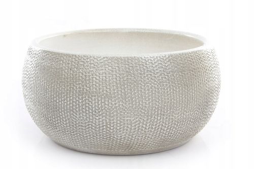 niska osłonka z ceramiki PORTO BOWL 27/13 biała niska doniczka ceramiczna na Arena.pl