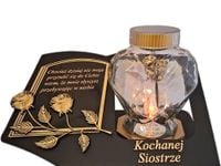 SIOSTRA SIOSTRZE SOLARNY ZNICZ LAMPION NA GRÓB SERCE SZKŁO ZŁ SKO SENTENCJA