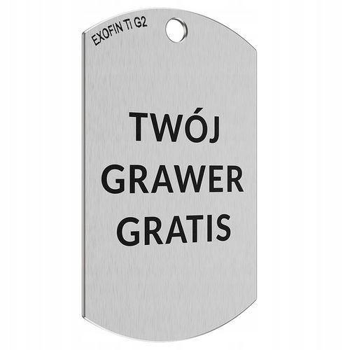 Nieśmiertelnik Tytanowy Orzeł 3RP z GRAWEREM GRATIS + Łańcuszek WHEAT na Arena.pl