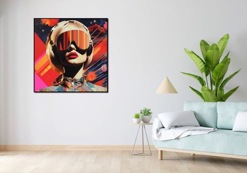 Plakat 100x100cm Retrofuturystyczna Muza na Arena.pl