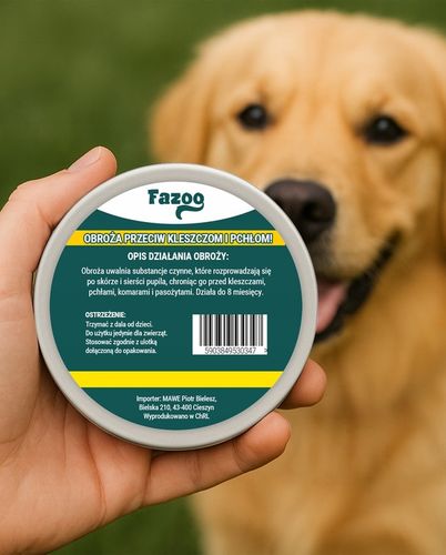 OBROŻA NA KLESZCZE i Pchły dla Dużego Psa Antykleszczowa 8 Miesięcy Fazoo na Arena.pl