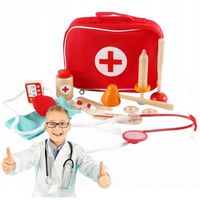ZESTAW MAŁEGO LEKARZA DREWNIANY MEDCARE W WALIZCE + AKCESORIA DOKTOR