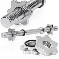 Gryf krótki 40 cm do hantli z zaciskami śr. 30 mm gwintowany, stal chromowana