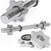 Gryf krótki 40 cm do hantli z zaciskami śr. 30 mm gwintowany, stal chromowana