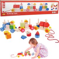 POCIĄG DO CIĄGNIĘCIA Drewniany Zestaw 30 Klocków Edukacyjnych Dla Dzieci
