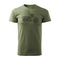 Koszulka motocyklowa na motor z motocyklem Triumph Bonneville męska khaki REGULAR XXL