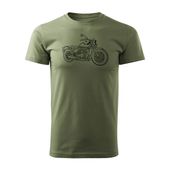 Koszulka motocyklowa na motor z motocyklem Triumph Bonneville męska khaki REGULAR S