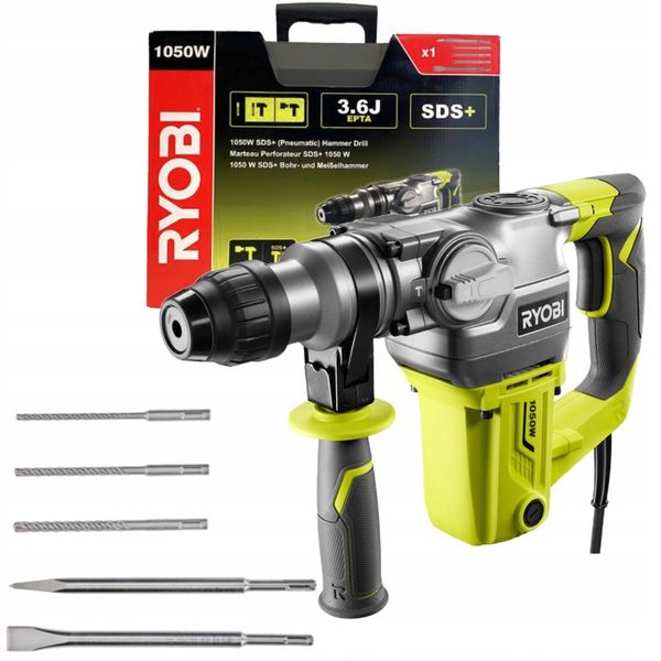 RYOBI MŁOT UDAROWY MŁOTOWIERTARKA 1050W 3,6 J RSDS1050-K +WALIZKA+DŁUTA zdjęcie 7