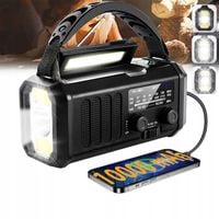10000mAh Radio Awaryjne Solarne Pogodowe AM FM SOS z ładowarką USB i