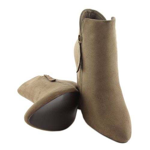 Botki na obcasie brązowe 6900 Khaki r.40 na Arena.pl