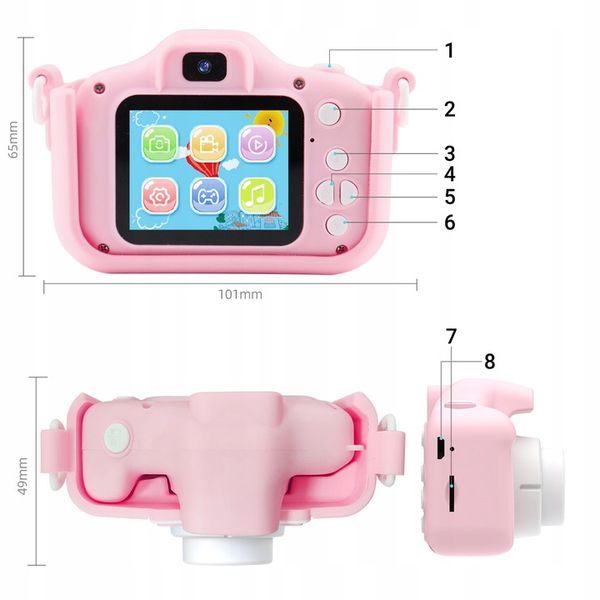 APARAT CYFROWY FOTOGRAFICZNY KAMERA DLA DZIECI GRY zdjęcie 3