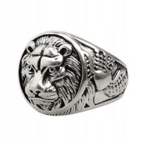 PIERŚCIEŃ SYGNET LEW Potęga Męskość AMULET 151