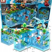 KLOCKI MINECRAFT LODOWA JASKINIA SMOKA LED LEBO