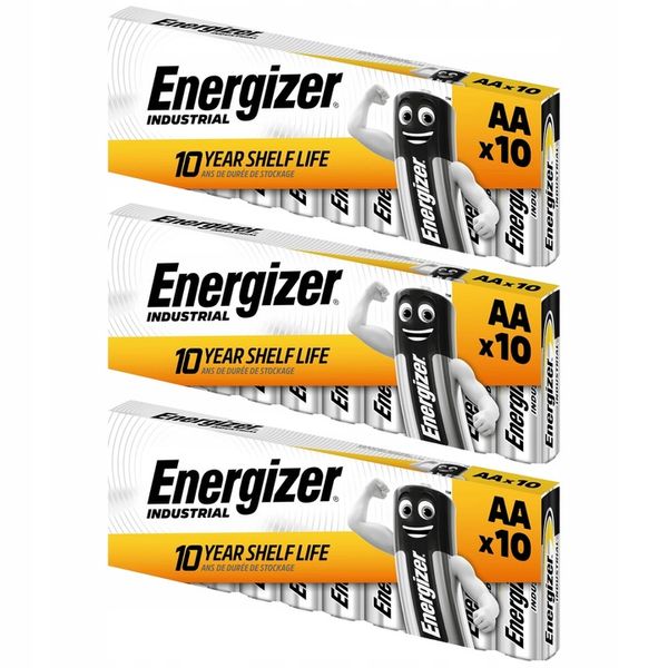 Baterie AA ENERGIZER Paluszki Alkaiczne R6 1.5V Mocne 30 sztuk Oryginalne zdjęcie 2