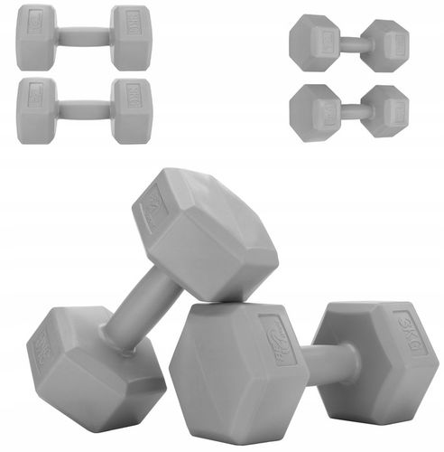 Zestaw Hantli Hantle Bitumiczne Ciężarki do Ćwiczeń Fitness Siłownia 2x 3kg na Arena.pl