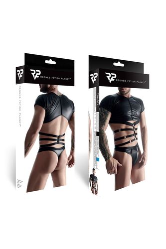 męski t shirt z wetlooka z dekoracyjnymi wstawkami z taśmy i gumy s na Arena.pl