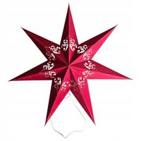 DUŻA WELUROWA GWIAZDA kartonowa 3D gwiazdka święta 55 CM ŚWIECĄCA LED