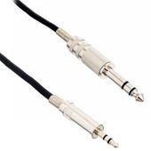Kabel audio sygnałowy mini Jack 3,5 mm Jack 6,3 mm stereo AUX 1 m pro snake