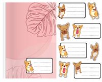 NAKLEJKI NA ZESZYT ZESZYTY NALEPKA 8szt - PIES PIESKI ZWIERZĘTA + GRATIS