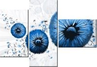 100CM 80 OBRAZ 3 ELEM NIEBIESKIE DMUCHAWCE ŚCIENNY