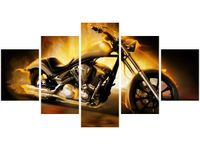80CM 150CM OBRAZ 5 ELEM MOTOCYKL OGNIU ŚCIENNY