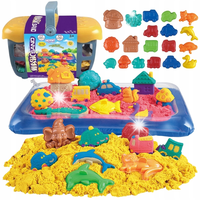 Piasek Kinetyczny 0,8 kg Zestaw w Koszyku z Foremkami Dla Dzieci WOOPIE