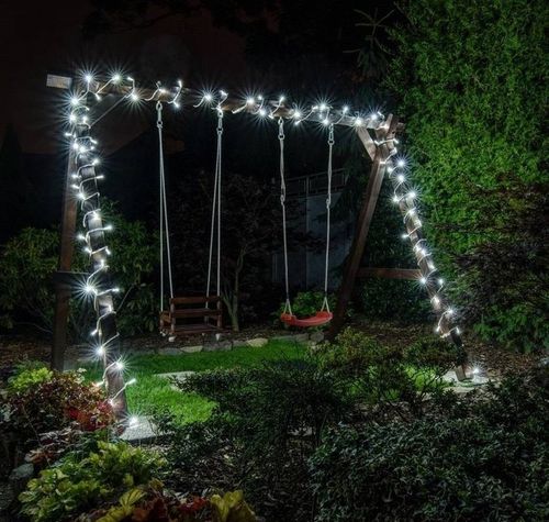 LAMPKI CHOINKOWE 500 LED ZEWNĘTRZNE STAŁE + FLASH BIAŁE GRUBY KABEL KURTYNA na Arena.pl