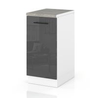 Szafka Kuchenna Stojąca Z Blatem Modułowa 40cm Spremium Szary Połysk