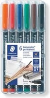 Foliopisy kolorowe 6 szt permanentne F Lumocolor Staedtler