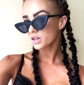 KOCIE OKO CAT EYE PRZECIWSŁONECZNE OKULARY CZARNE KOLORY O13_Czarny