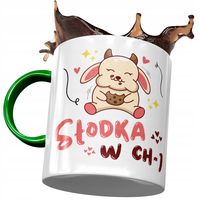 Kubek Zielony Śmieszny Słodka W Ch*J Prezent Z Nadrukiem Ze Zdjęciem