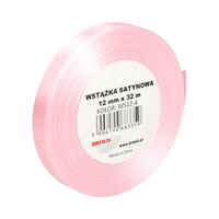 WSTĄŻKA SATYNOWA 12MM X 32M WS12-4 BREWIS JASNORÓŻOWA