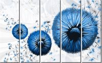 70CM 150CM OBRAZ 5 ELEM NIEBIESKIE DMUCHAWCE ŚCIENNY