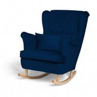 Granatowy Fotel Bujany Uszak + Poduszka GRATIS