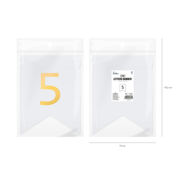 Baner DIY 16 cm - cyfra 5 zdjęcie 2