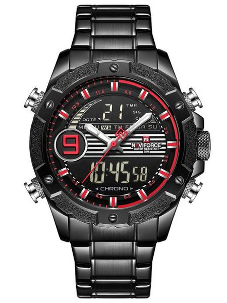 ZEGAREK MĘSKI NAVIFORCE - NF9146S (zn089b) - black/red + BOX zdjęcie 1