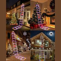 Lampki Mikołaj Na Drabinie LED Ozdobne Świąteczne Światełka 13 drabin