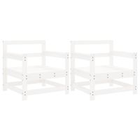 Krzesła ogrodowe, 2 szt., białe, lite drewno sosnowe