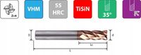 Frez węglikowy VHM Fi10mm 4pióra 55HRC TiSiN
