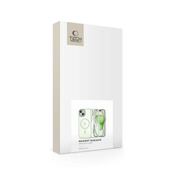 TECH-PROTECT MAGMAT MAGSAFE IPHONE 15 GREEN/CLEAR zdjęcie 5