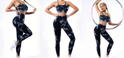 LEGGINSY SPORTOWE CZARNE DAMSKIE PUSH UP KOMPLET Stanik i Leginsy Top GYM L na Arena.pl