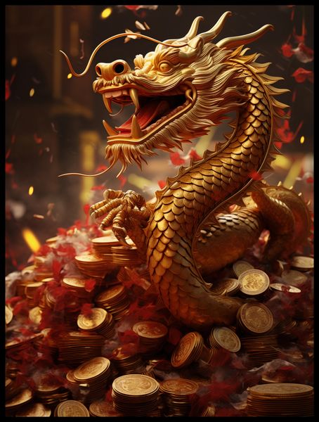 Plakat 60x80cm Smok Bogactwa zdjęcie 2
