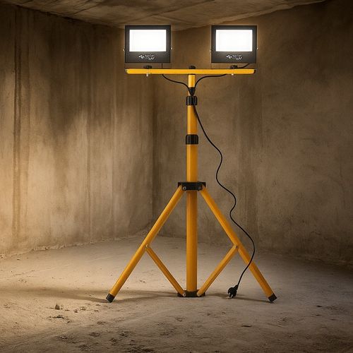 ZESTAW HALOGEN naświetlacz 2x 50W 4500K LAMPA LED STATYW budowlany na Arena.pl