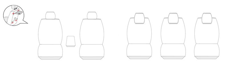 Pokrowce na fotele szyte na miarę do VW Sharan II - 5-osobowy od 2010r zdjęcie 6