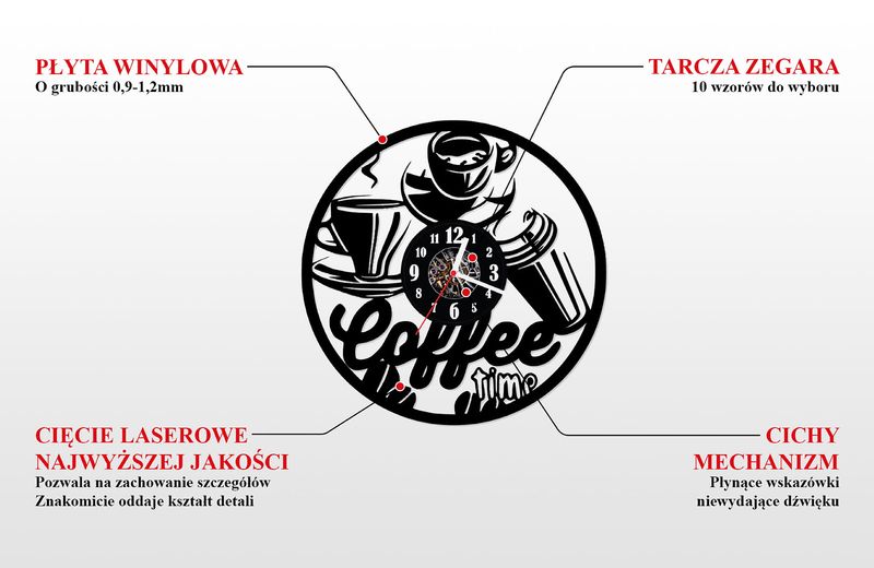 Zegar ścienny z płyty winylowej Gitara 2.7 zdjęcie 8